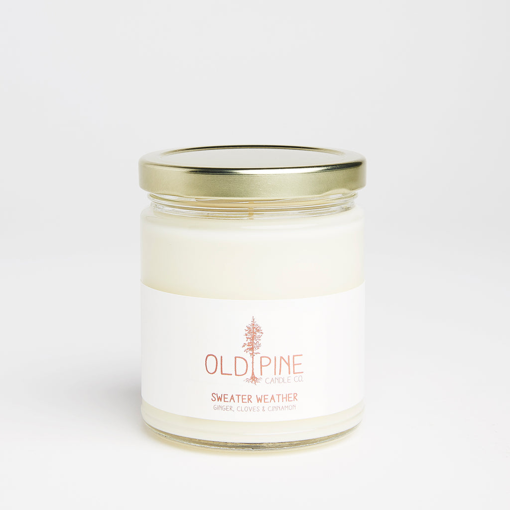 Handmade, small batch, Made in Colorado, Evergreen,American grown Soy wax, Phthalate-free, Paraben-free, Lead-free wicks, Candle, Inspired by the mountains, Evergreen, Women-led, Clean and even burn, Focused on sustainability, Old Pine Candle Co.,ginger, clove, cinnamon, fall candle, winter candle, cozy, sweater weather